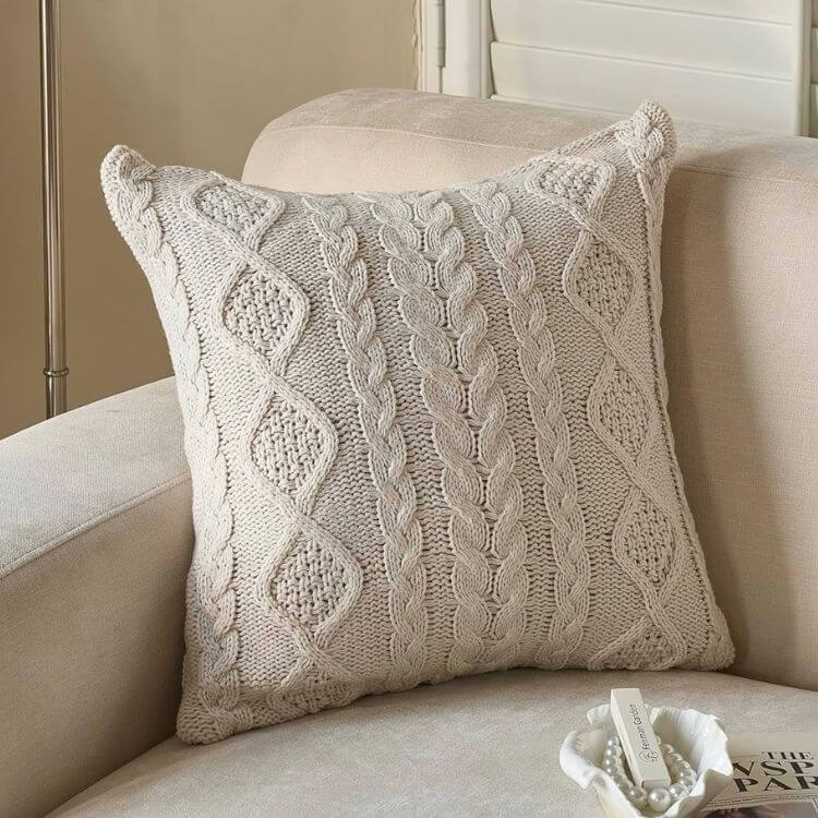 Knit Throw Pillow Cover