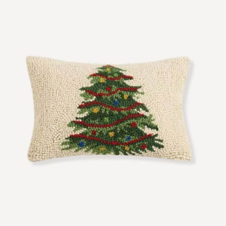 Wool Christmas Tree Pillow