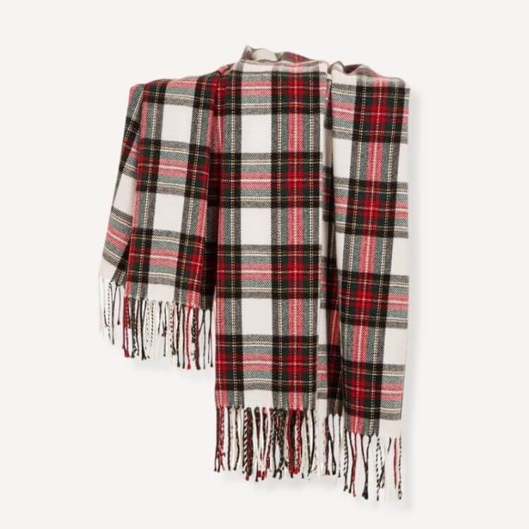 Red Plaid Throw Blanket