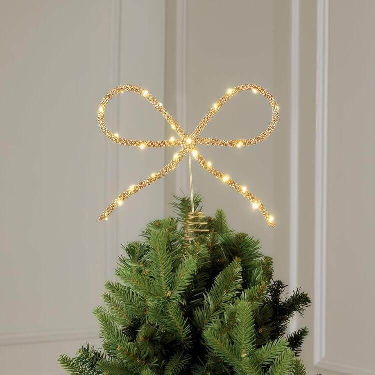 Light-Up Bow Tree Topper