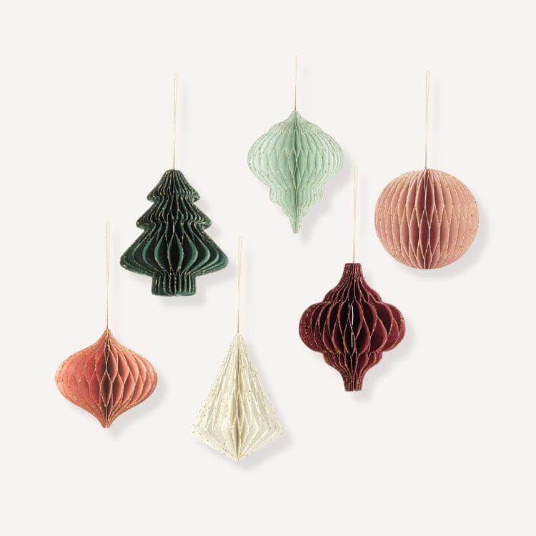 Mini Paper Honeycomb Ornaments