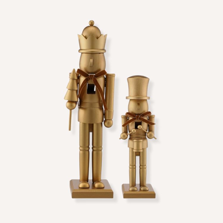 Set of 2 Gold Nutcrackers
