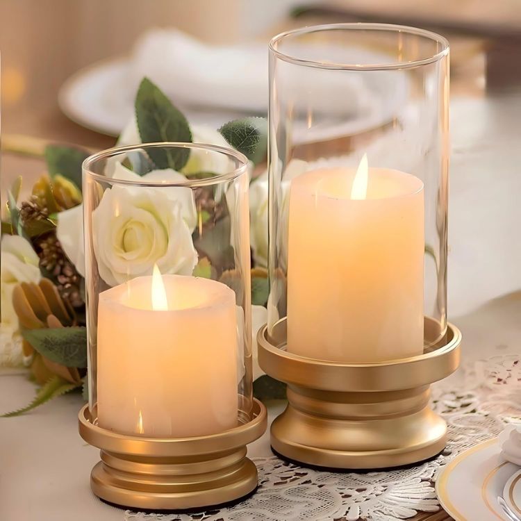 Glass Hurricane Candle Holder
