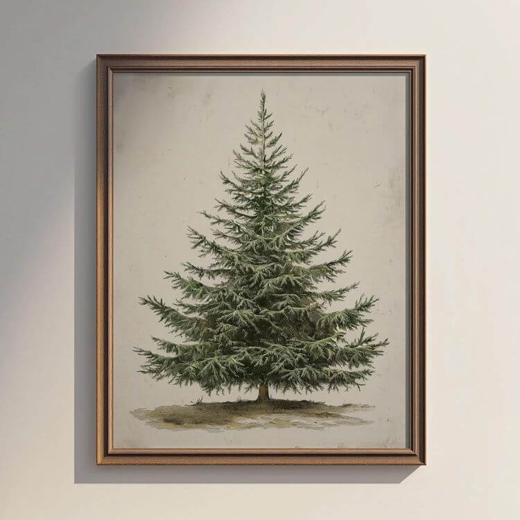 Vintage Pine Tree Print