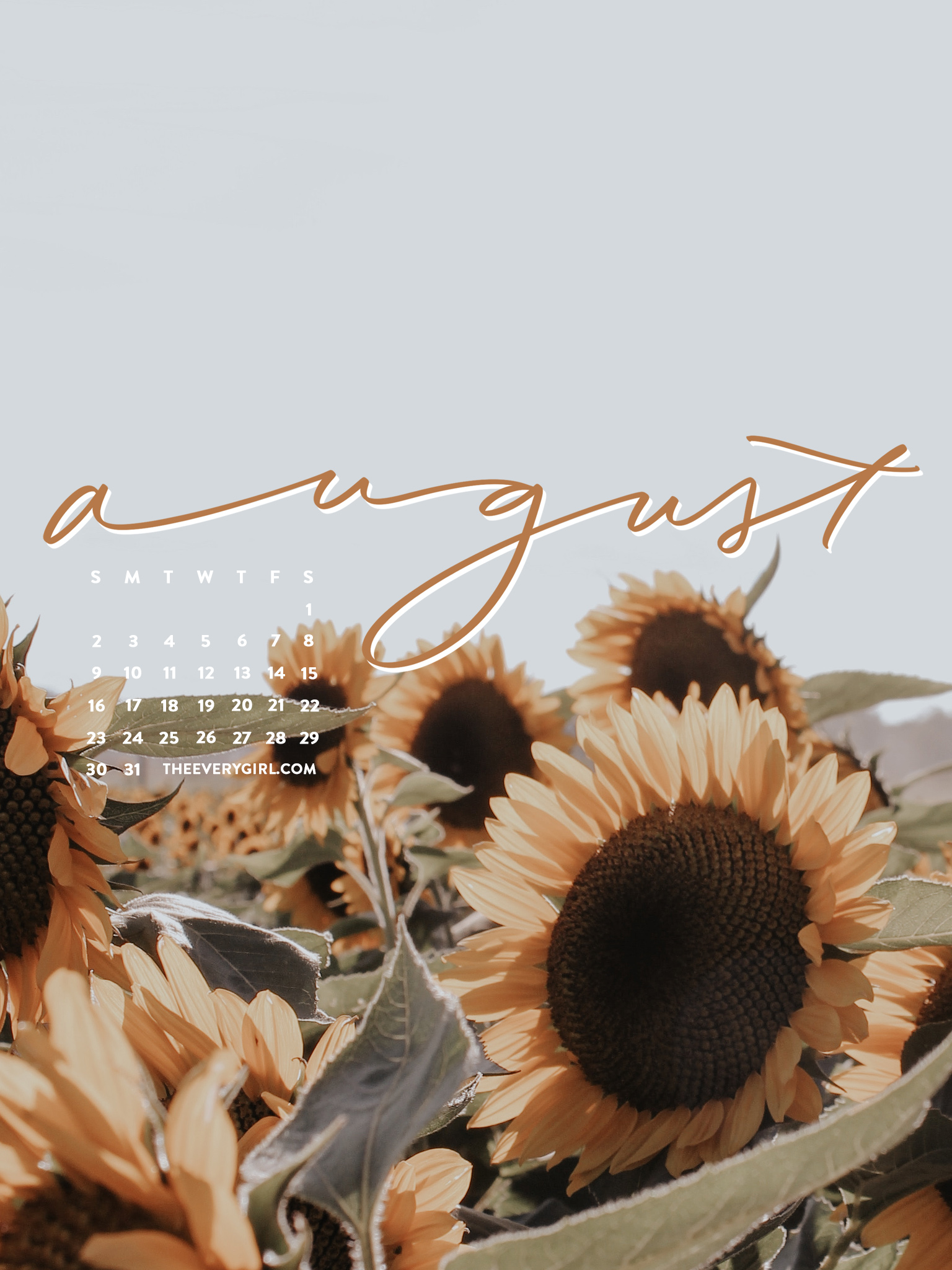 The Everygirl August Sunflowers Desktop - Tablet - The ...