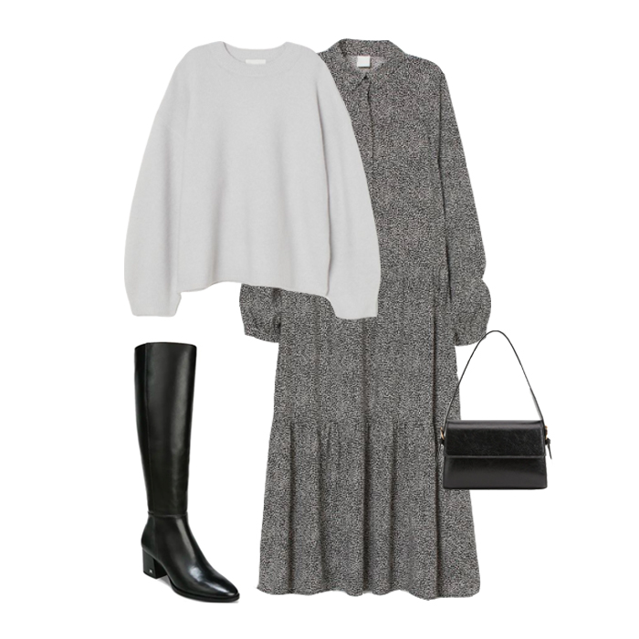 HOW TO STYLE : A Basic Grey Sweater Dress 4 Ways + LOOK BOOK 