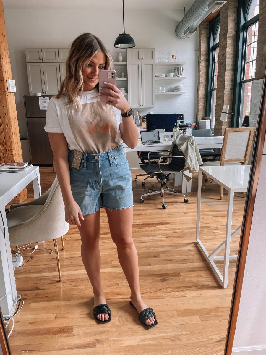 Madewell curvy hot sale denim shorts