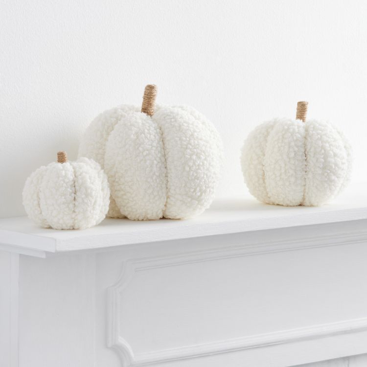 White Fabric Pumpkins