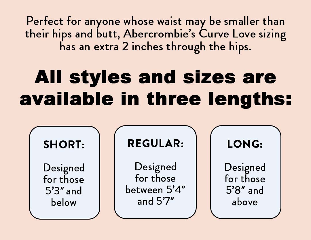 abercrombie fitch jeans size chart