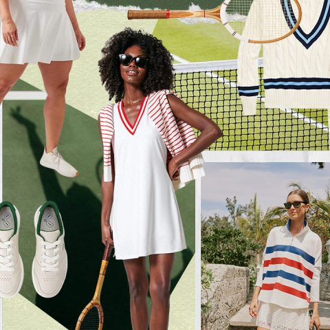 tennis clothes, gear, courts and net