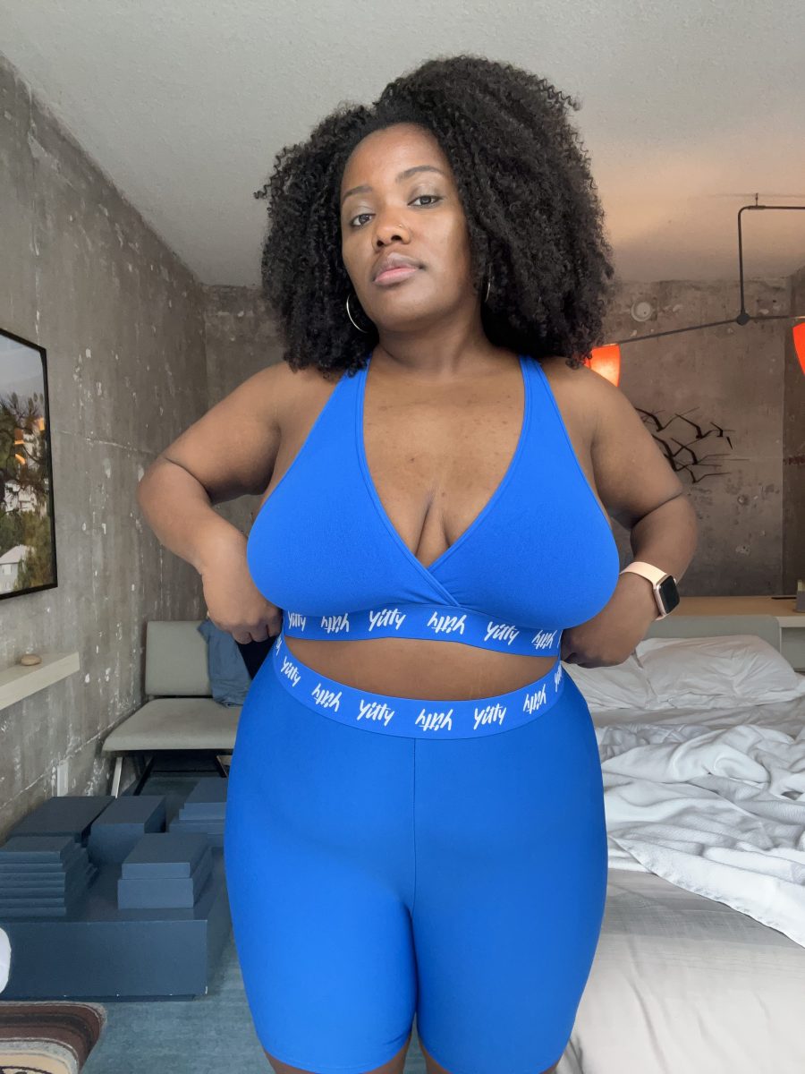 Lizzo Yitty Mesh Me Smoothing High Waist Short in Bright Ass Blue