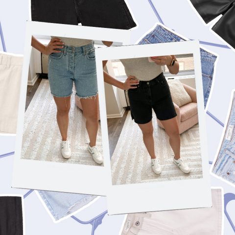 Photo of woman wearing Abercrombie shorts
