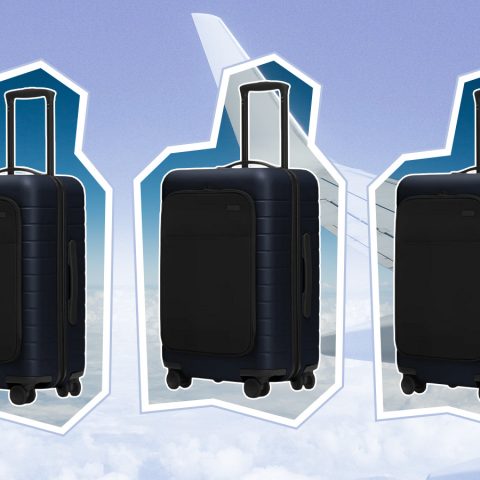 suitcases on top of plane