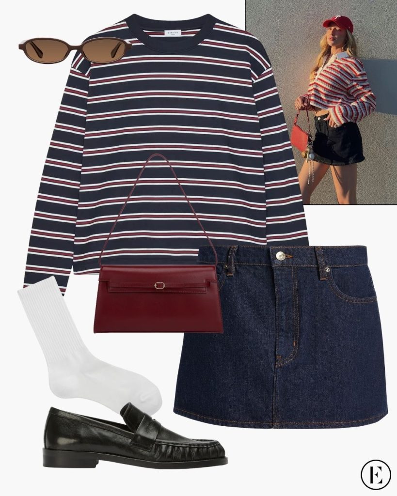 what to wear to a baseball striped shirt