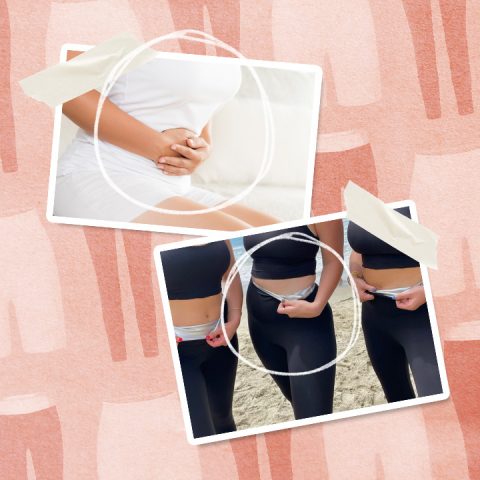 photo of stomach and leggings
