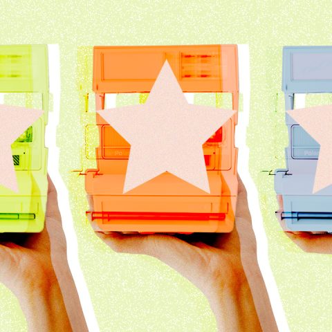 polaroid cameras with stars