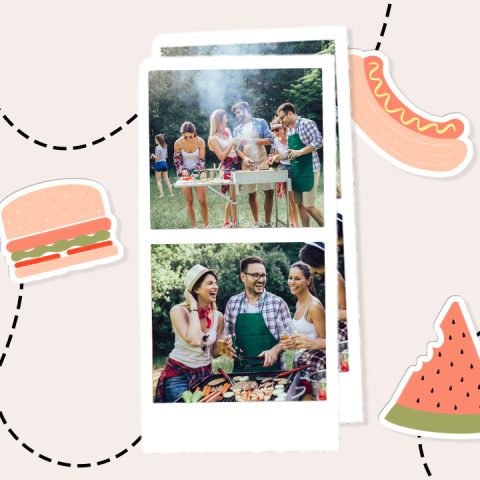 Friends enjoying Fourth of July bbq