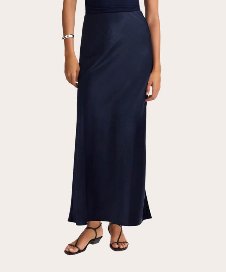 Satin Maxi Slip Skirt