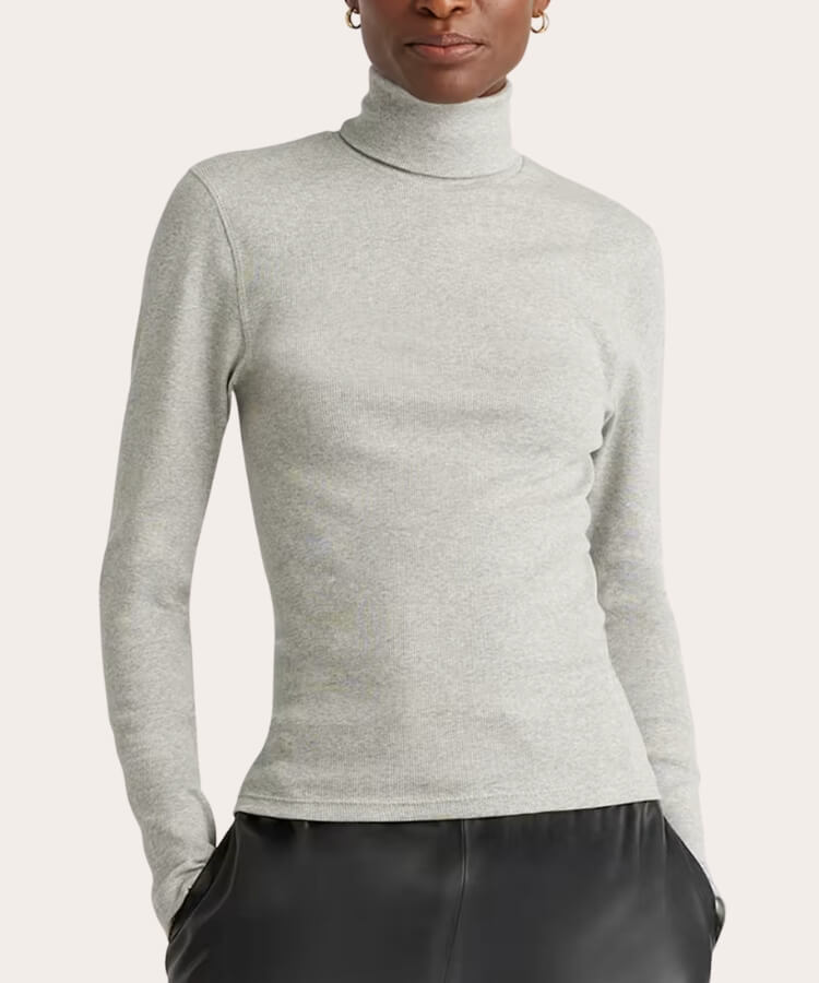 Micro-Rib Turtleneck