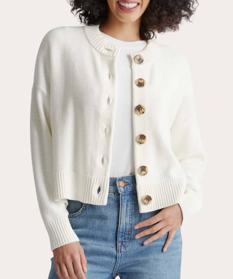Cotton Cropped Cardigan