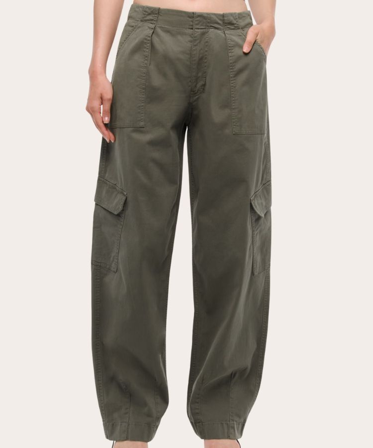 Mid Rise Barrel Cargo Pant