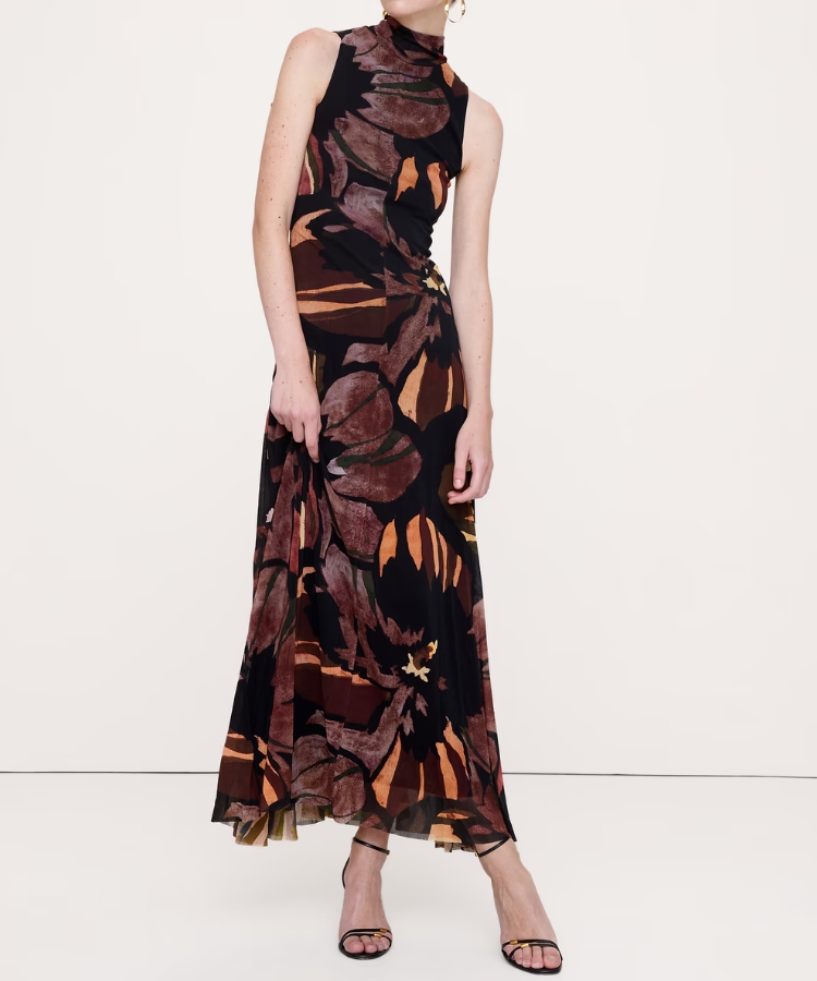 Tie-Neck Maxi Dress