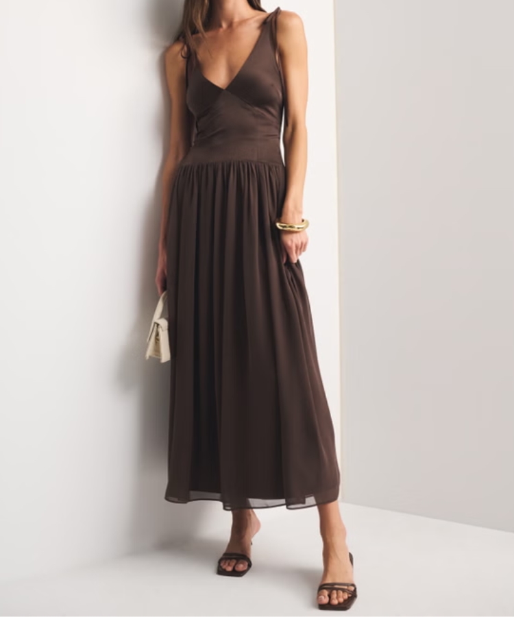 Bra-Free Tie-Strap Maxi Dress