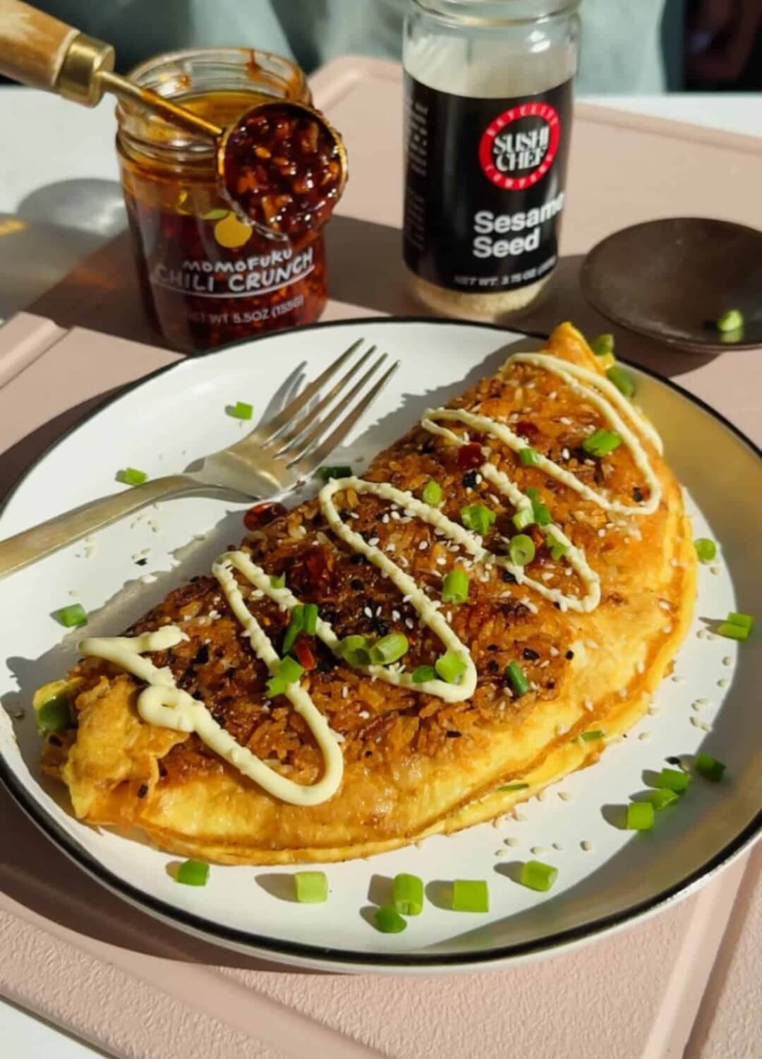 savory crispy fried rice omelette
