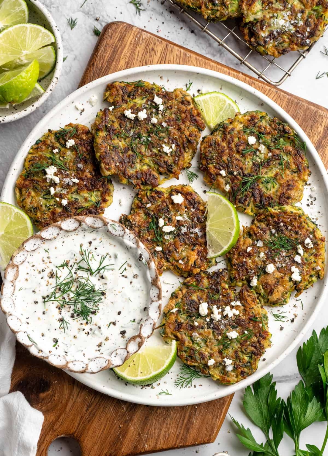 vegan zucchini fritters brunch recipe