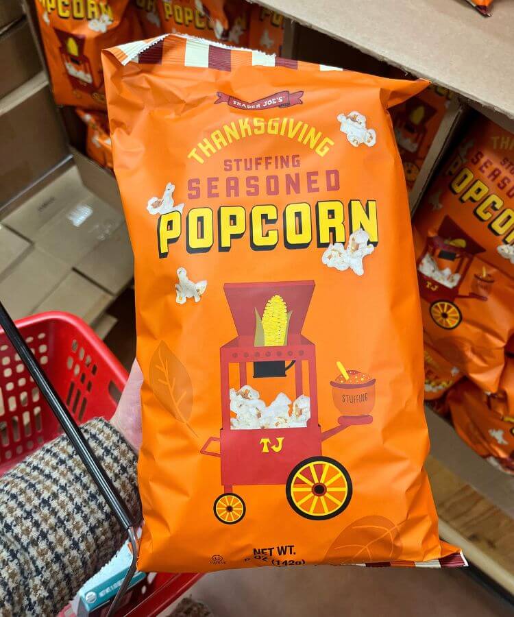 trader joe's thanksgiving items stuffing seasoned popcorn