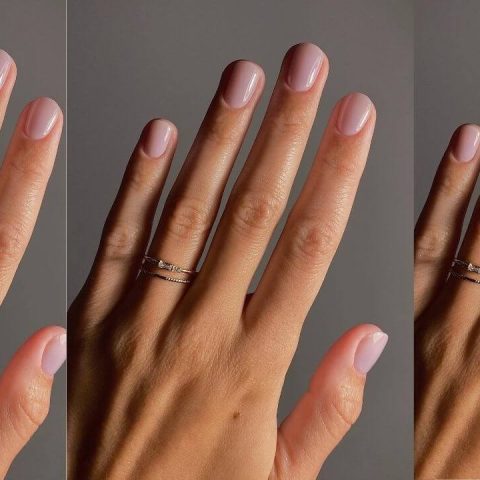 sheer grey nails