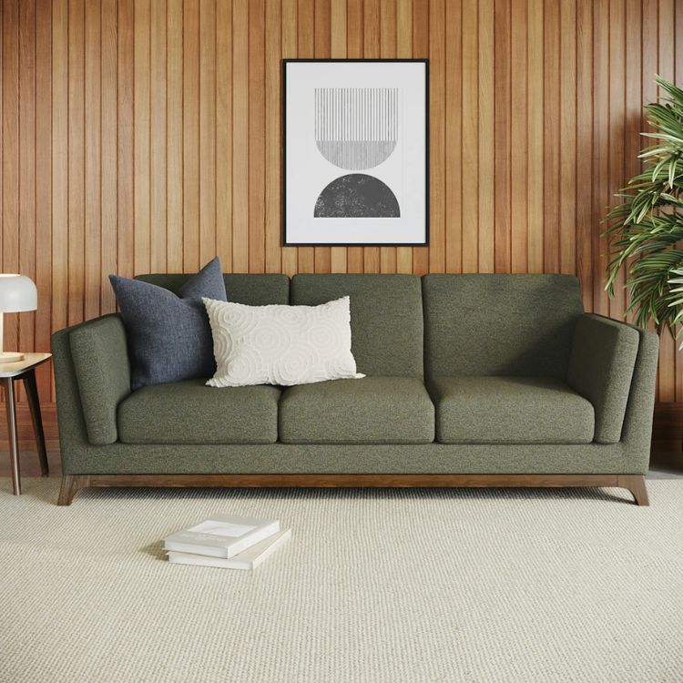 Ceni Walnut Fabric Sofa