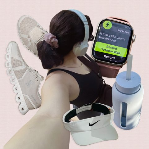 fitness girl walking routine