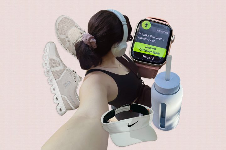 fitness girl walking routine