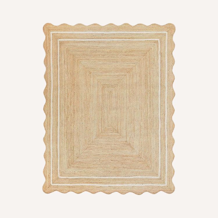 Natural Jute Scalloped Rug