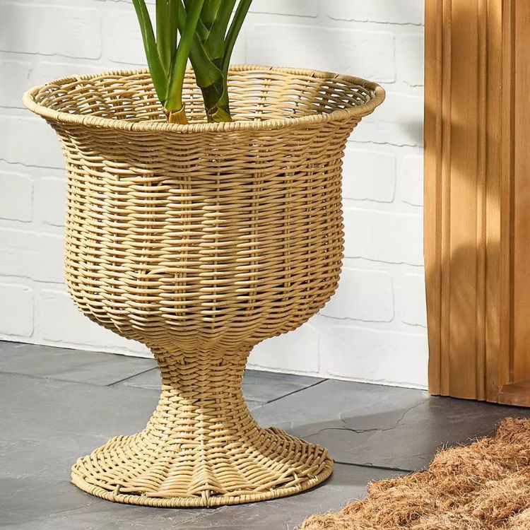 Rattan Outdoor Planter Basket