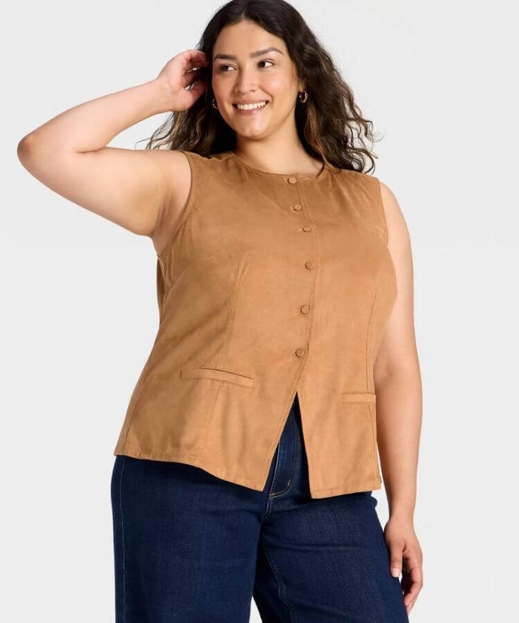 Faux-Suede Vest