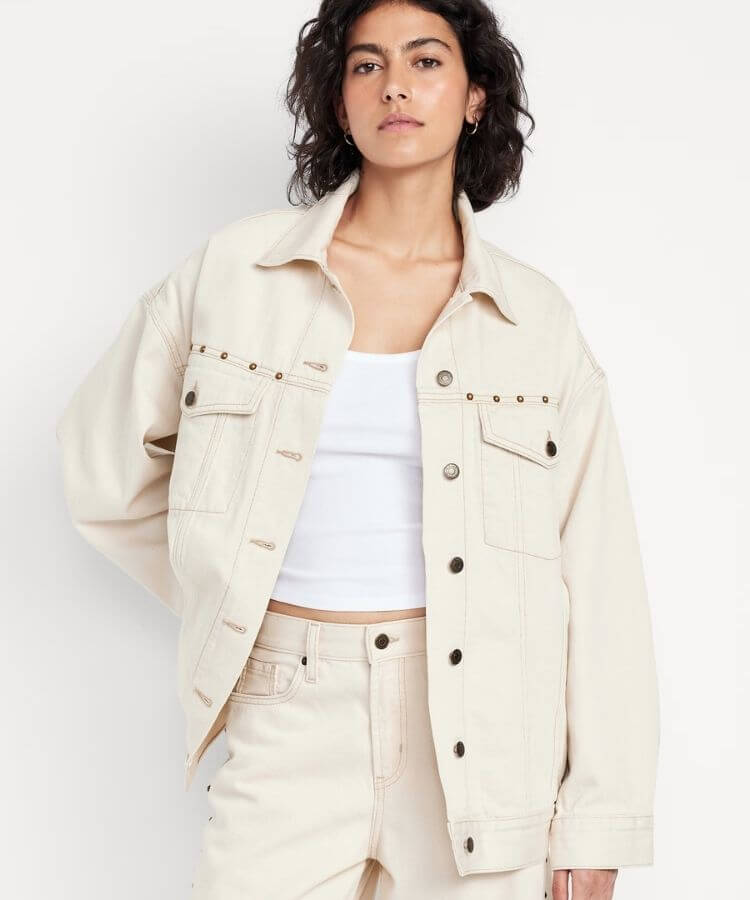 Oversized Studded Jean Jacket