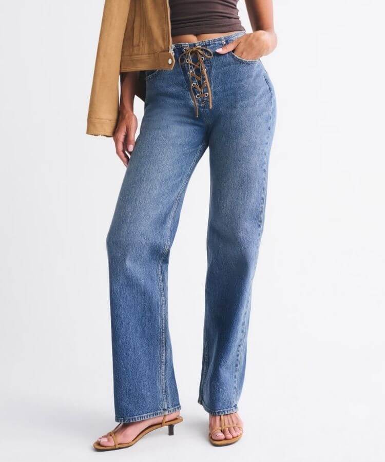  Relaxed '90s Lace-Up Jeans