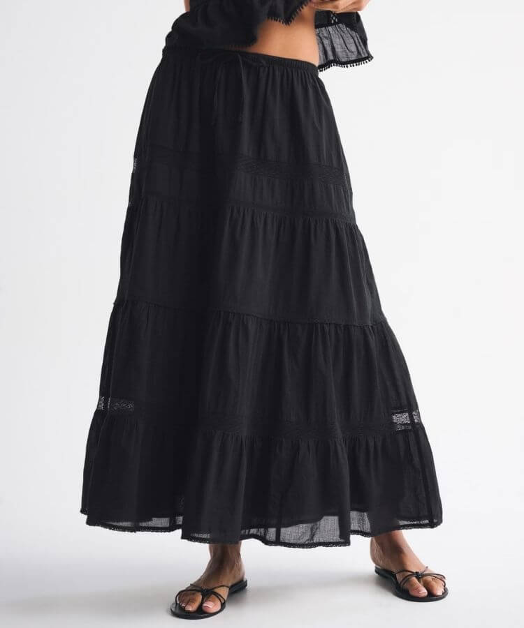 Tie-Waist Maxi Skirt
