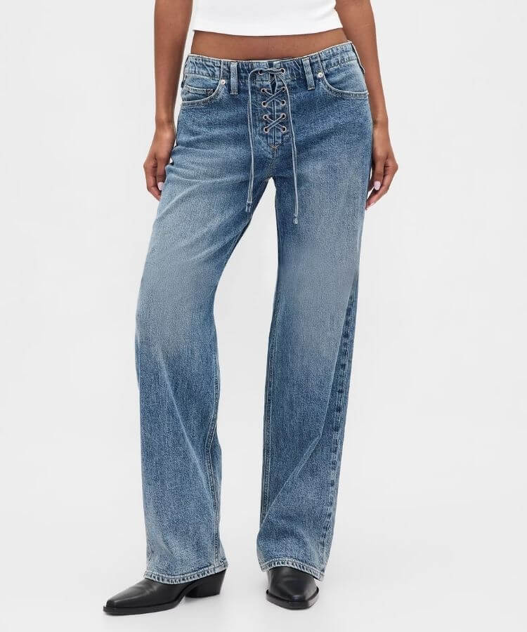 '90s Lace-Up Jeans