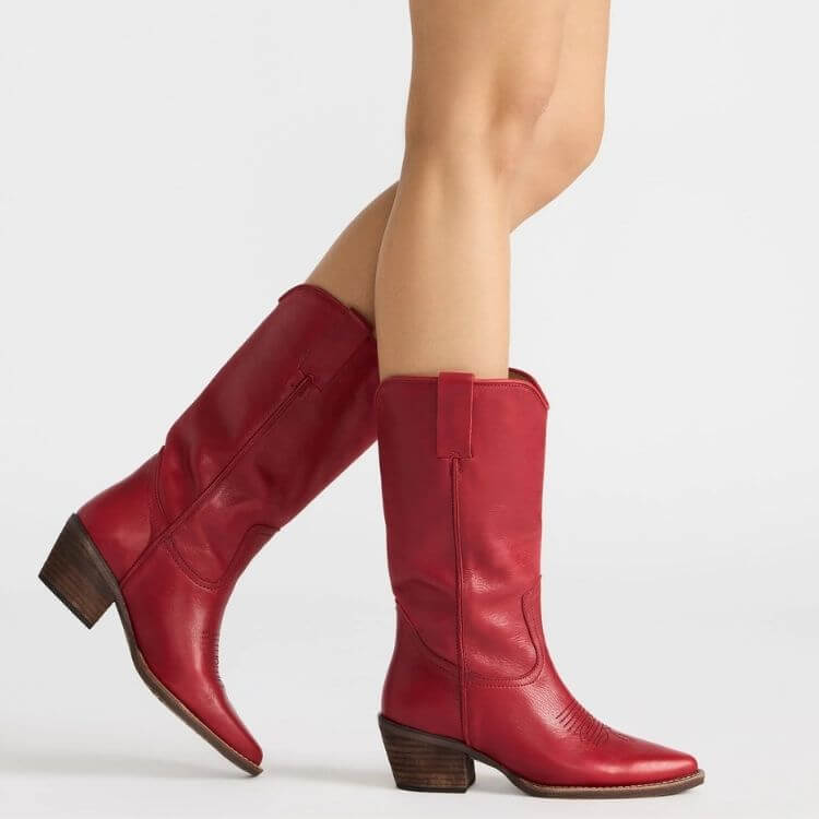 Albany Red Leather Boots