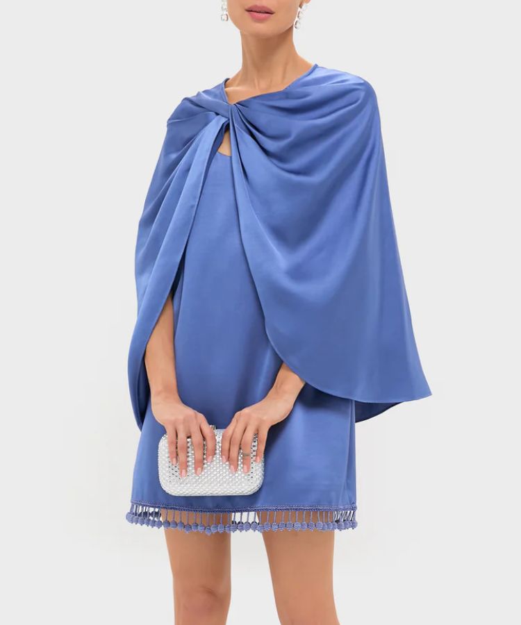 Blue Satin Dress
