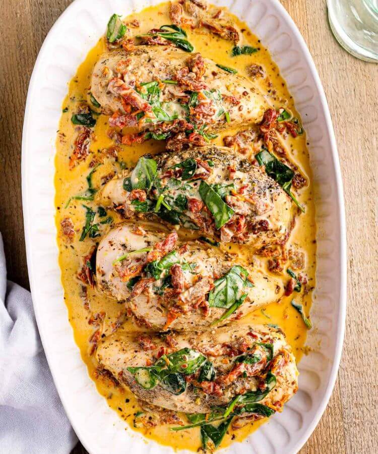 crockpot tuscan chicken easy summer dinner recipe