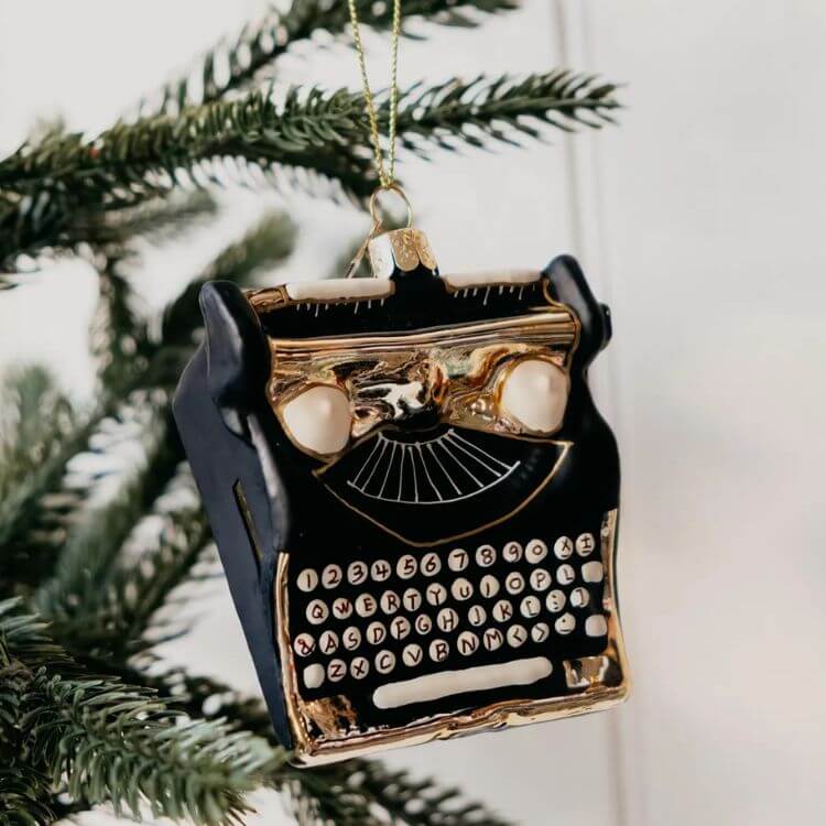 Tortured Poet Typewriter Ornament
