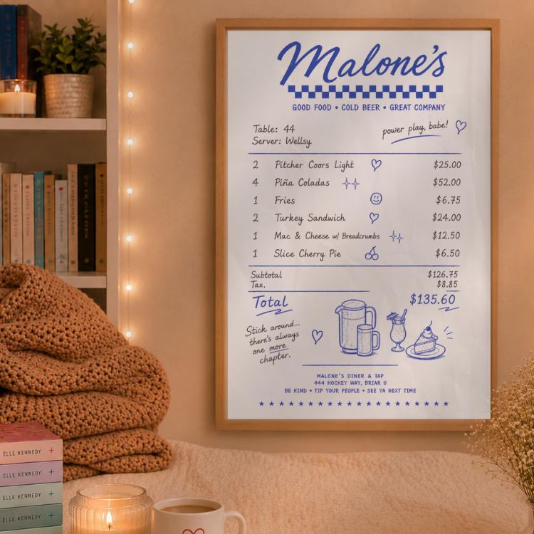 Off Campus Malone's Receipt Artwork