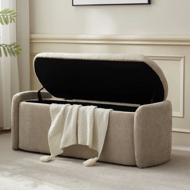 Upholstered Storage Ottoman Bench