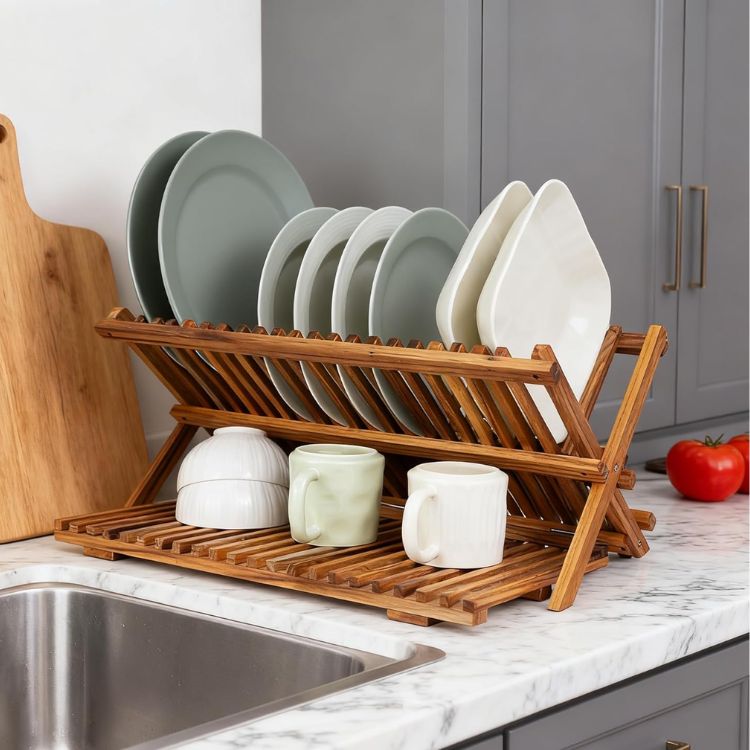 Teak Dish Drying Rack