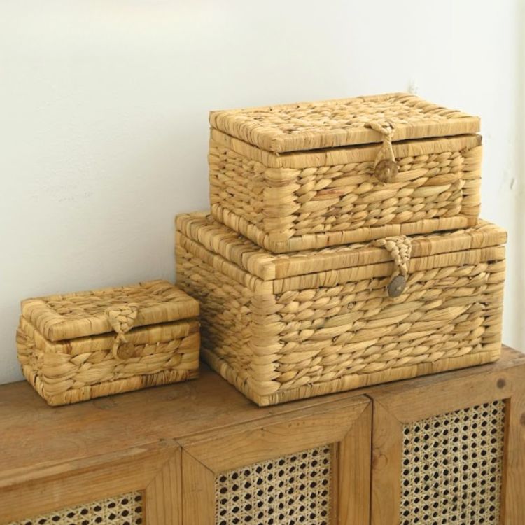 Set of 3 Storage Baskets with Lids