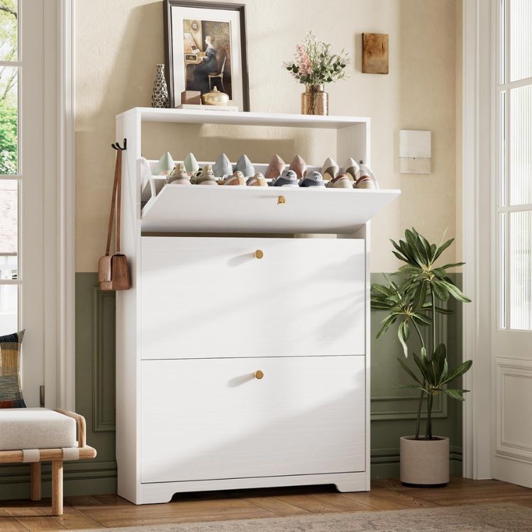 White Shoe Organizer Cabinet